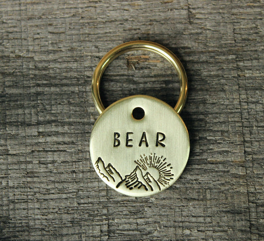 Personalized pet id tag - Mountains