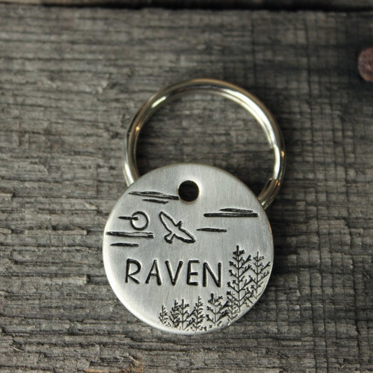 Personalized pet id tag - Raven