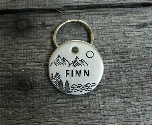 Personalized pet id tag - Scenery